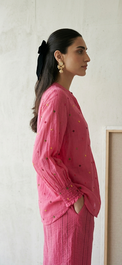 Cupro Rani Pink Co-ord Set