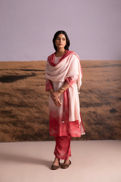 Astro Dust Ombre Linen Kurta Set