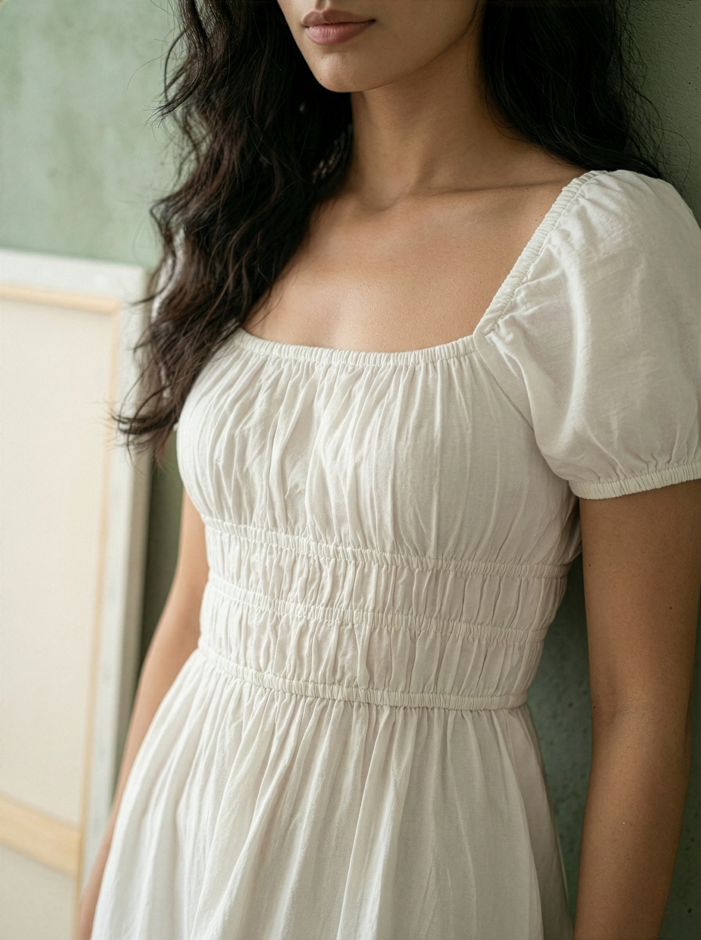 White Cottage Linen Dress