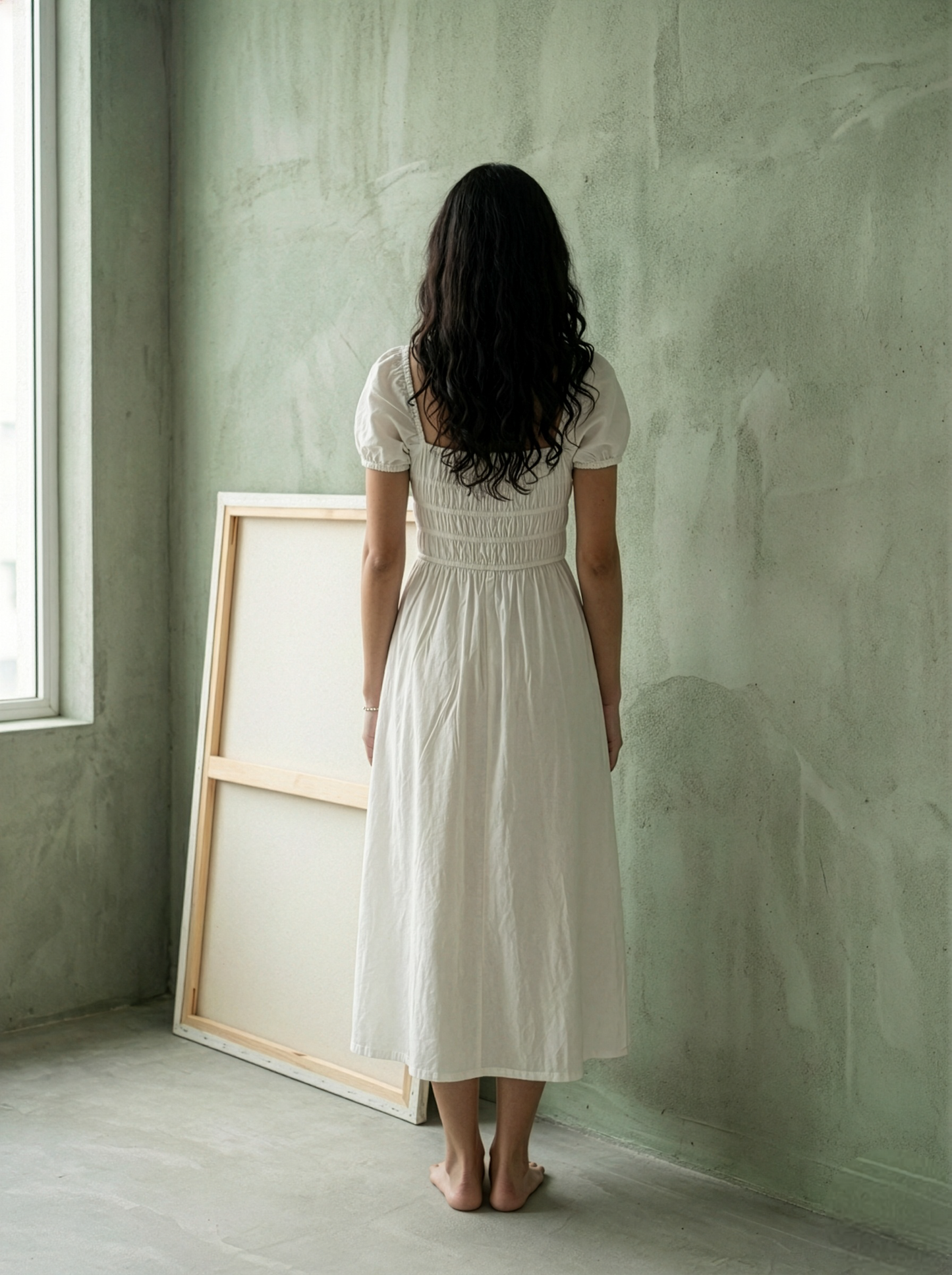 White Cottage Linen Dress